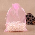 Sacchetti regalo da 100 pezzi Sacchetti in organza per gioielli Matrimonio Festa di compleanno Sacchetti estraibili, Formato sacchetto regalo: 7X9 cm (rosa chiaro)