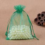 Sacchetti regalo da 100 pezzi Sacchetti in organza per gioielli Sacchetti estraibili per feste di compleanno per matrimoni, dimensioni sacchetto regalo: 7X9 cm (verde nerastro)