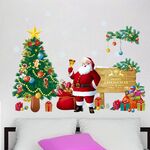 Albero di Natale Babbo Natale Adesivo da parete Soggiorno Camera da letto Sfondo Murale rimovibile