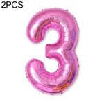 2 PCS 40 pollici Numero di foglio di alluminio Numero palloncini Balloons Compleanno Wedding Engagement Party Decor Kids Ball Forniture (3-Rose Red)