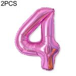2 PCS 40 pollici Numero di foglio di alluminio Numero palloncini Balloons Compleanno Wedding Engagement Party Decor Bambini Forniture per bambini (4 rose rosse)