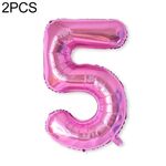 2 PCS 40 pollici Numero di foglio di alluminio Palloncini Balloons Compleanno Wedding Engagement Party Decor Kids Ball Forniture (5-Rose Red)