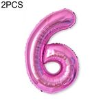2 PCS 40 pollici Numero di foglio di alluminio Palloncini Balloons Compleanno Wedding Engagement Party Decor Bambini Forniture per bambini (6 rose rosse)