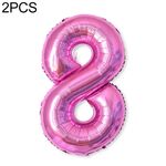 2 PCS 40 pollici Numero di foglio di alluminio Palloncini Balloons Compleanno Wedding Engagement Party Decor Bambini Forniture per bambini (8-Rose Red)