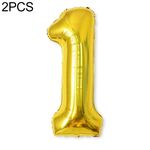 2 PCS 40 pollici Numero di foglio di alluminio Palloncini Balloons Compleanno Wedding Engagement Party Decor Kids Ball Forniture (1-Gold)