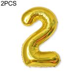 2 PCS 40 pollici Numero di foglio di alluminio Palloncini Balloons Building Wedding Engagement Party Decor Bambini Ball Forniture (2-Gold)