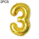 2 pz 40 pollici Numero di foglio di alluminio Numero palloncini Balloons Compleanno Wedding Engagement Party Decor Bambini Ball Forniture (3-Gold)