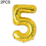 2 PCS 40 pollici Numero di foglio di alluminio Palloncini Balloons Compleanno Wedding Engagement Party Decor Kids Ball Forniture (5-Gold)