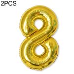 2 pz 40 pollici di alluminio Numero di foglio palloncini Balloons Compleanno Wedding Engagement Party Decor Kids Ball Forniture (8-Gold)