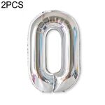 2 PCS 40 pollici di alluminio Numero di alluminio Palloncini Balloons Compleanno Wedding Engagement Party Decor Bambini Ball Forniture (0-Silver)