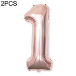 2 PCS 40 pollici Numero di foglio di alluminio Palloncini Balloons Compleanno Wedding Engagement Party Decor Kids Ball Supplentures (1-chambaign Gold)