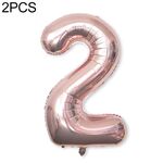 2 PCS 40 pollici di alluminio Numero di alluminio Palloncini Balloons Compleanno Wedding Engagement Decor per bambini Forniture per bambini (2-chambaign Gold)