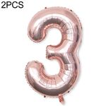 2 PCS 40 pollici di alluminio Numero del foglio di alluminio Balloons Balloons Compleanno Wedding Engagement Party Decor Bambini Forniture per bambini (3-chambaign Gold)