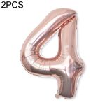 2 PCS 40 pollici Numero di foglio di alluminio Palloncini Balloons Compleanno Wedding Engagement Party Decor Kids Ball Forniture (4-chambaign Gold)