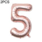 2 PCS 40 pollici Numero di foglio di alluminio Palloncini Balloons Compleanno Wedding Engagement Party Decor Kids Ball Forniture (5-Champaign Gold)