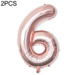 2 PCS 40 pollici alluminio foil numero palloncini compleanno wedding engagement decor per bambini forniture per bambini (6-chambaign Gold)