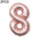 2 PCS 40 pollici Numero di foglio di alluminio Palloncini Balloons Compleanno Compleanno fidanzamento Party Decor Bambini Ball Forniture (8-Champaign Gold)
