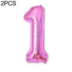 2 PCS 40 pollici Numero di foglio di alluminio Palloncini Balloons Compleanno Wedding Engagement Party Decor Kids Ball Forniture (1-Rose Red)