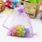 Sacchetti regalo in organza da 100 pezzi Sacchetti per imballaggio di gioielli Decorazione per feste di matrimonio, dimensioni: 7x9 cm (D13 viola chiaro)