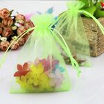 Sacchetti regalo in organza da 100 pezzi Sacchetti per imballaggio di gioielli Decorazione per feste di matrimonio, dimensioni: 7x9 cm (D18 verde chiaro)