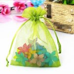 Sacchetti regalo in organza da 100 pezzi Sacchetti per imballaggio di gioielli Decorazione per feste di matrimonio, dimensioni: 7x9 cm (D19 verde oliva)