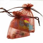 100 pezzi sacchetti regalo in organza borsa per imballaggio di gioielli decorazione per feste di matrimonio, dimensioni: 7x9 cm (D20 marrone)