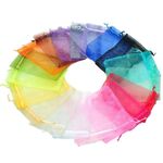 Sacchetti regalo in organza da 100 pezzi Sacchetti per imballaggio di gioielli Decorazione per feste di matrimonio, dimensioni: 7x9 cm (colore casuale D21)
