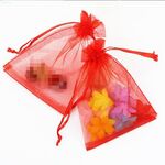 Sacchetti regalo in organza da 100 pezzi Sacchetti per imballaggio di gioielli Decorazione per feste di matrimonio, dimensioni: 7x9 cm (D6 rosso)