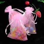 100 pezzi sacchetti regalo in organza borsa per imballaggio di gioielli decorazione per feste di matrimonio, dimensioni: 7x9 cm (D9 rosa)