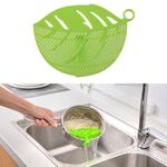 Gadget per il lavaggio del riso a forma di foglia Tagliatelle Fagioli Scolapasta Filtri Strumento per la pulizia, Dimensioni: 10,5x14,5 cm(Verde)