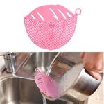 Gadget per il lavaggio del riso a forma di foglia Tagliatelle Fagioli Scolapasta Filtri Strumento per la pulizia, Dimensioni: 10,5x14,5 cm(Rosa)