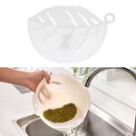 Gadget per il lavaggio del riso a forma di foglia Tagliatelle Fagioli Scolapasta Filtri Strumento per la pulizia, Dimensioni: 10,5x14,5 cm (Bianco)