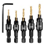 5 pezzi / set set di punte per trapano per lavorazione del legno svasatore set di utensili per viti a esagono