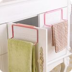 Porta asciugamani da cucina, supporto da appendere, armadio, anta posteriore, porta asciugamani, spugna, portaoggetti per bagno (rosa)