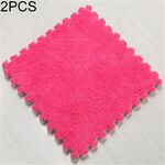 2 pezzi Soggiorno Camera da letto Bambini Bambini Tappeto morbido Patchwork magico Teste di giuntura per puzzle Tappetino per bambini da arrampicata 30x30 cm (rosa rossa)
