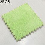 2 pezzi Soggiorno Camera da letto Bambini Bambini Tappeto morbido Patchwork magico Teste di giuntura per puzzle Tappetino per bambini da arrampicata 30x30 cm (Verde)