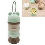 3 pezzi 3 strati scatola portaoggetti portatile per alimenti per bambini stile rana contenitori essenziali per latte in polvere per cartoni animati per bambini contenitore per latte per bambini formula (verde)