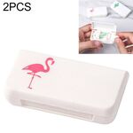 2 PCS Portapillole portatile Mini 3 Griglie Custodia da viaggio per farmaci Custodia per contenitori (Flamingo)