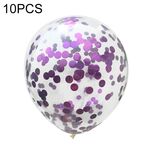 10 PCS 12 pollici Confetti Balloons Decorazione di nozze Felice festa di compleanno Palloncino in lattice (viola)