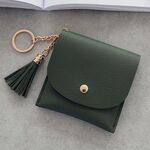 Portafoglio donna moda portafoglio corto in pelle mini porta carte d'identità casual borse borsa da donna con frizione (verde)