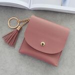 Portafoglio donna moda portafoglio corto in pelle mini porta carte d'identità casual borse borsa da donna con frizione (rosa scuro)