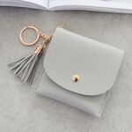 Portafoglio donna moda portafoglio corto in pelle mini porta carte d'identità casual borse borsa da donna con frizione (grigio)