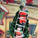 Scala con ciondolo di Natale Albero di bambole di Babbo Natale Ornamenti di Capodanno (25 cm 2 persone)