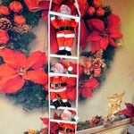 Scala con ciondolo di Natale Albero di bambole di Babbo Natale Ornamenti di Capodanno (25 cm 3 persone)