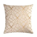 Fodera per cuscino multicolore in cotone e lino senape Fodera per cuscino geometrica gialla Dimensioni decorative: 45 cm x 45 cm (3)