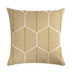 Fodera per cuscino multicolore in cotone e lino senape Fodere per cuscino geometriche gialle Dimensioni decorative: 45 cm x 45 cm (5)