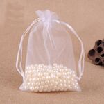 Sacchetti regalo da 100 pezzi Sacchetti in organza per gioielli Sacchetti estraibili per feste di compleanno per matrimoni, dimensioni sacchetto regalo: 13X18cm (bianco)