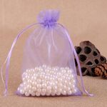 Sacchetti regalo da 100 pezzi Sacchetti in organza per gioielli Sacchetti estraibili per feste di compleanno per matrimoni, dimensioni sacchetto regalo: 13X18cm (viola chiaro)