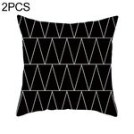 2 pezzi in bianco e nero semplice e moderno geometrico astratto decorativo federe federa in poliestere (21)