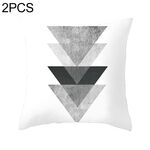 2 pezzi Federe decorative geometriche astratte semplici e moderne in bianco e nero Federa per cuscino in poliestere (22)
